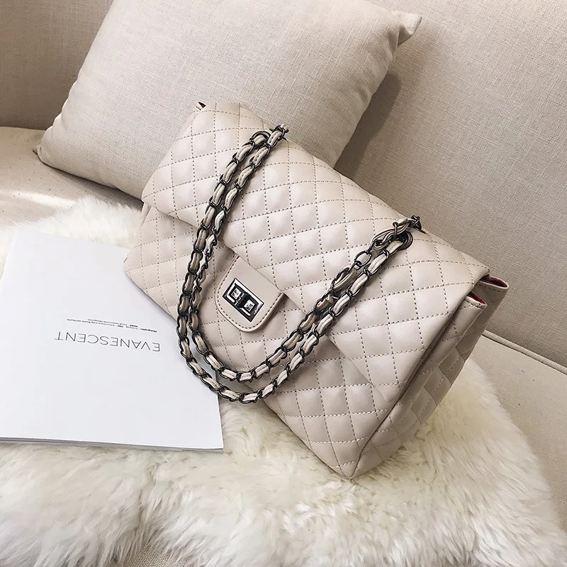 Большая женская сумка новинка 2019 корейская модная через плечо с ромбовидной