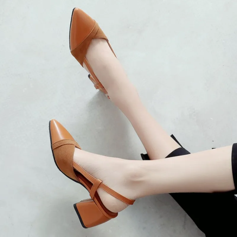 

Женские туфли-лодочки из ПУ кожи, на высоком квадратном каблуке, с острым носком, размеры 34-43