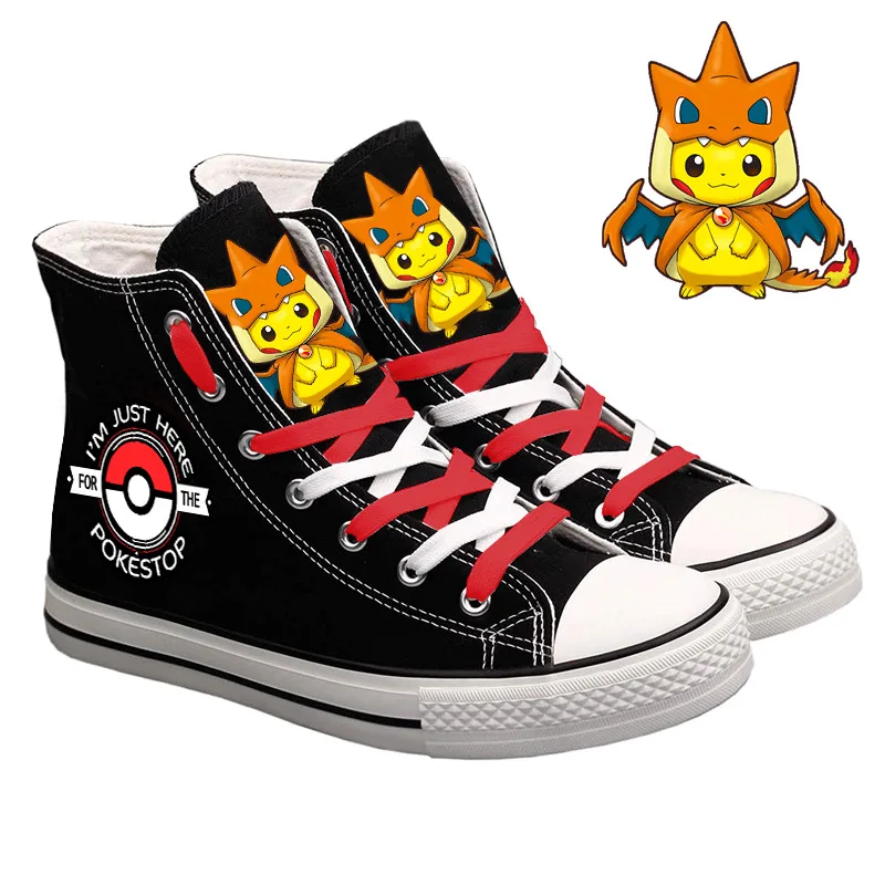 

New Pokemon Animation Surrounding Canvas Shoes Men and Women Shoes Korean Casual Breathable Couple Shoes