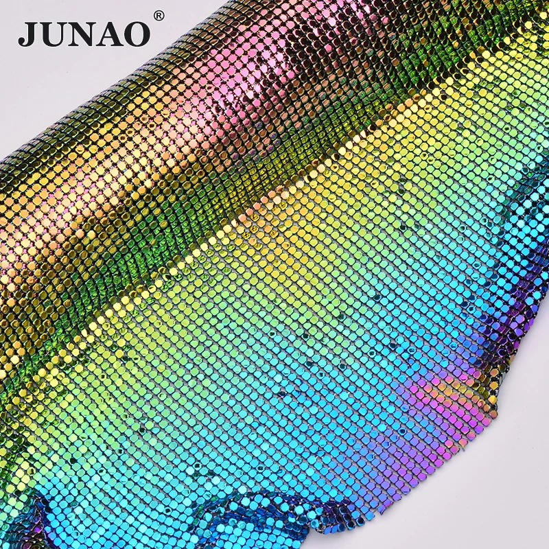 JUNAO 45*150 см Gitter Красочные AB горный хрусталь отделка лист ткани алюминиевая