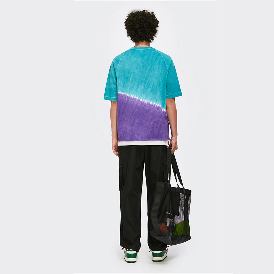 

ATSUNNY Color Stitching Print Short Sleeve HipHop Streetwear Casual Man Summer Fashion Hong Kong Style T-Shirt Tops