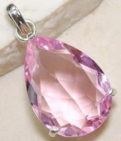 elegant pink big crystal zircon water drop pendants for women fashion jewelry wedding engagement pendant accessories no chains