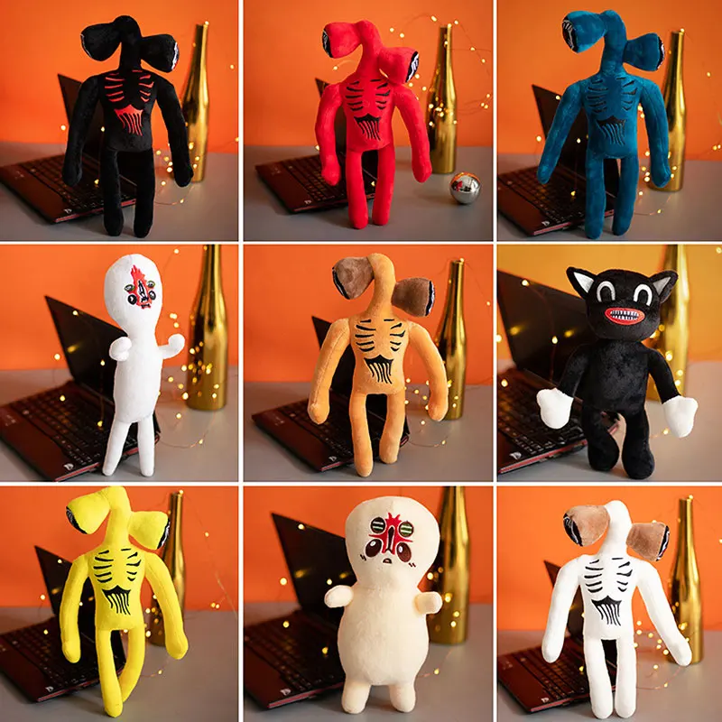 

New Color Siren Head Plush Toys Fashion Peanut White Black Stuffed Doll Peluches Toys for Children Nice Gift 38cm