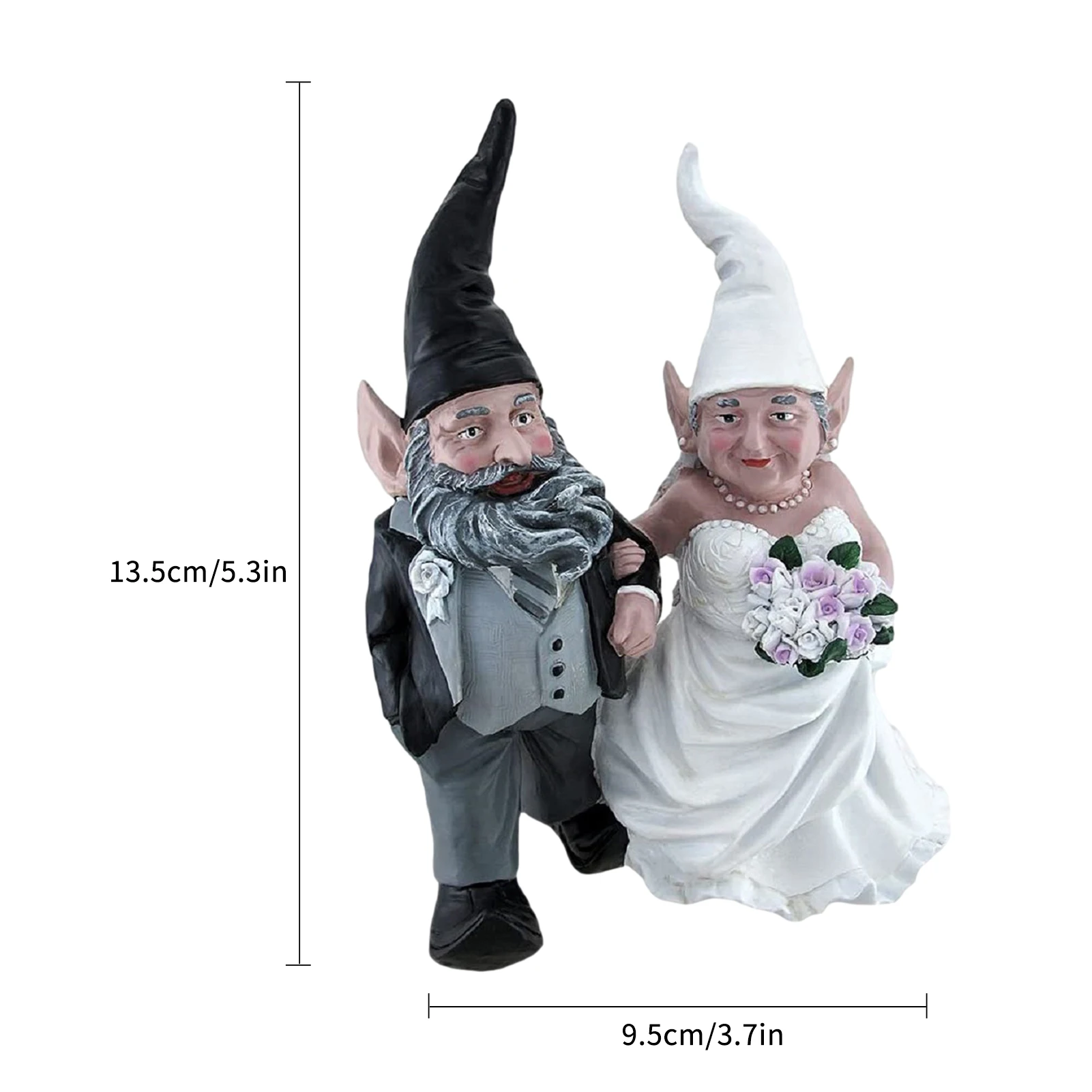 

Garden Gnome Couple Statue Sweet Old Couple Statue Of Wedding Home Dec Garden Decoration Resin Art Funny Gift