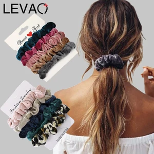 Женские бархатные резинки для волос Levao, 5 шт., эластичные резинки для волос, резинки для волос, модные аксессуары для волос