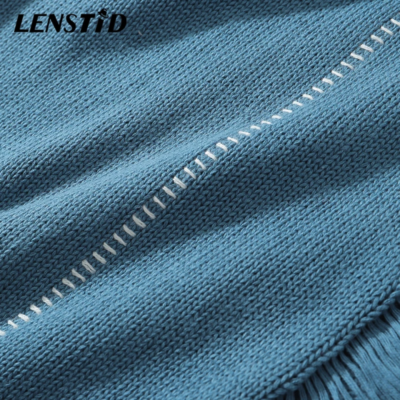 

LENSTID Men Hip Hop Knitted Jumper Sweaters Ripped Hole Urban Streetwear Harajuku Autumn Pullovers Fashion Casual Brand Clothing