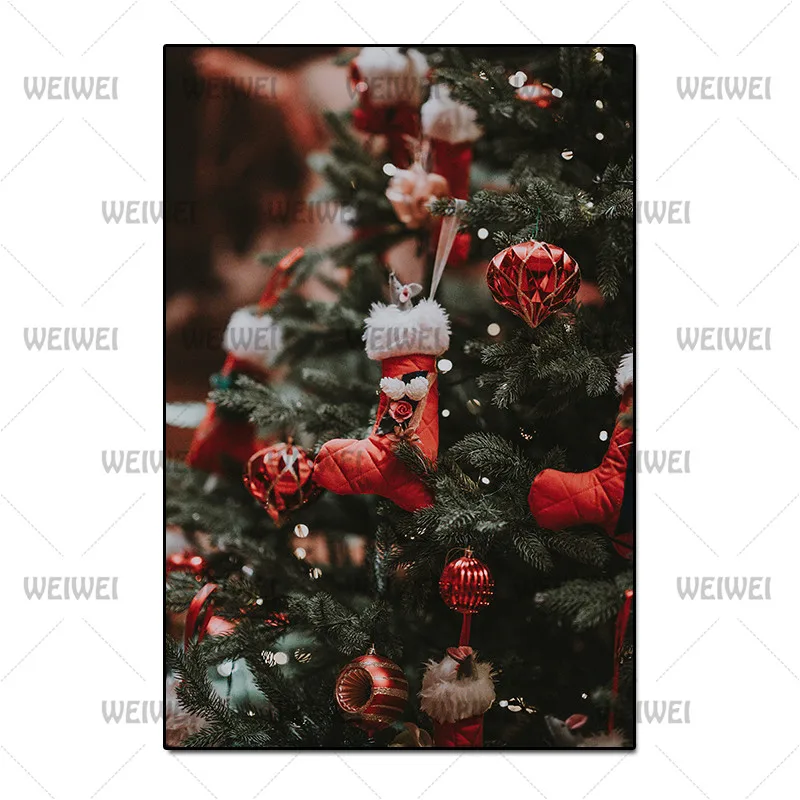

Christmas Theme Christmas Tree Posters and Christmas Tree Decorations Home Decoration Canvas Paintings Can Be Used As Diamond