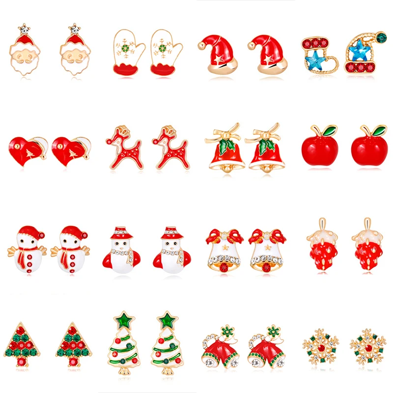 

Exquisite Cute Santa Claus Snowman Stud Earrings for Women Girls Christmas Earrings Christmas Jewelry Gifts Ear Accessories