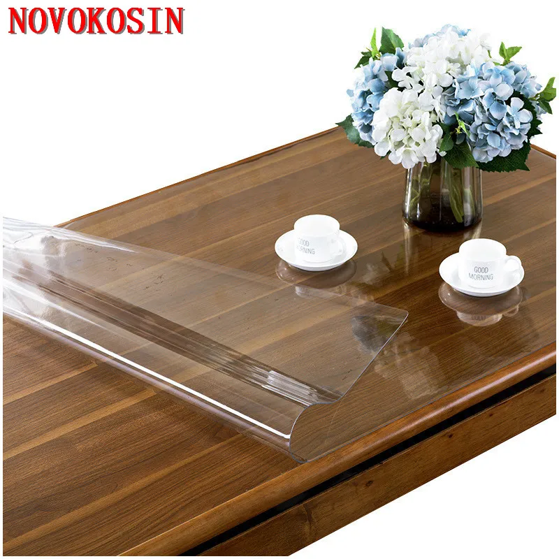 

Soft Glass Table Cloth 3mm PVC Transparent Tablecloth Waterproof Rectangular Table Cover Pad Kitchen Oil-Proof Table Mat