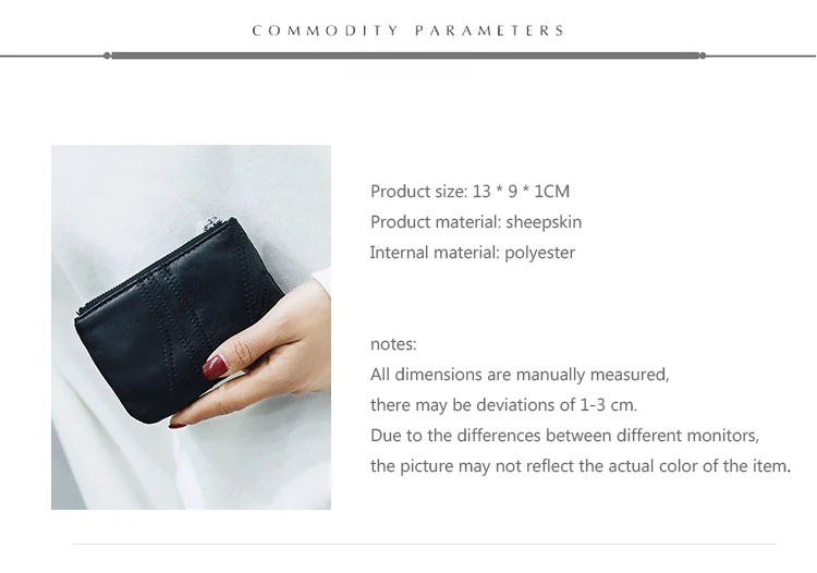 

Mini Men's Small Wallet Sheep Leather Zipper Coin Purse Wallet Ladies Wallet Credit Card ID and Card Box Key Case Small Gift