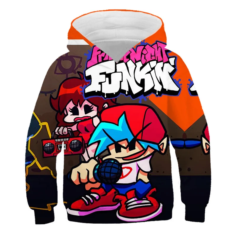 

Autumn winter new 3D printed clothing Friday night Funkin 3D hoodie boys girls street Harajuku game anime pullover sweatshirt