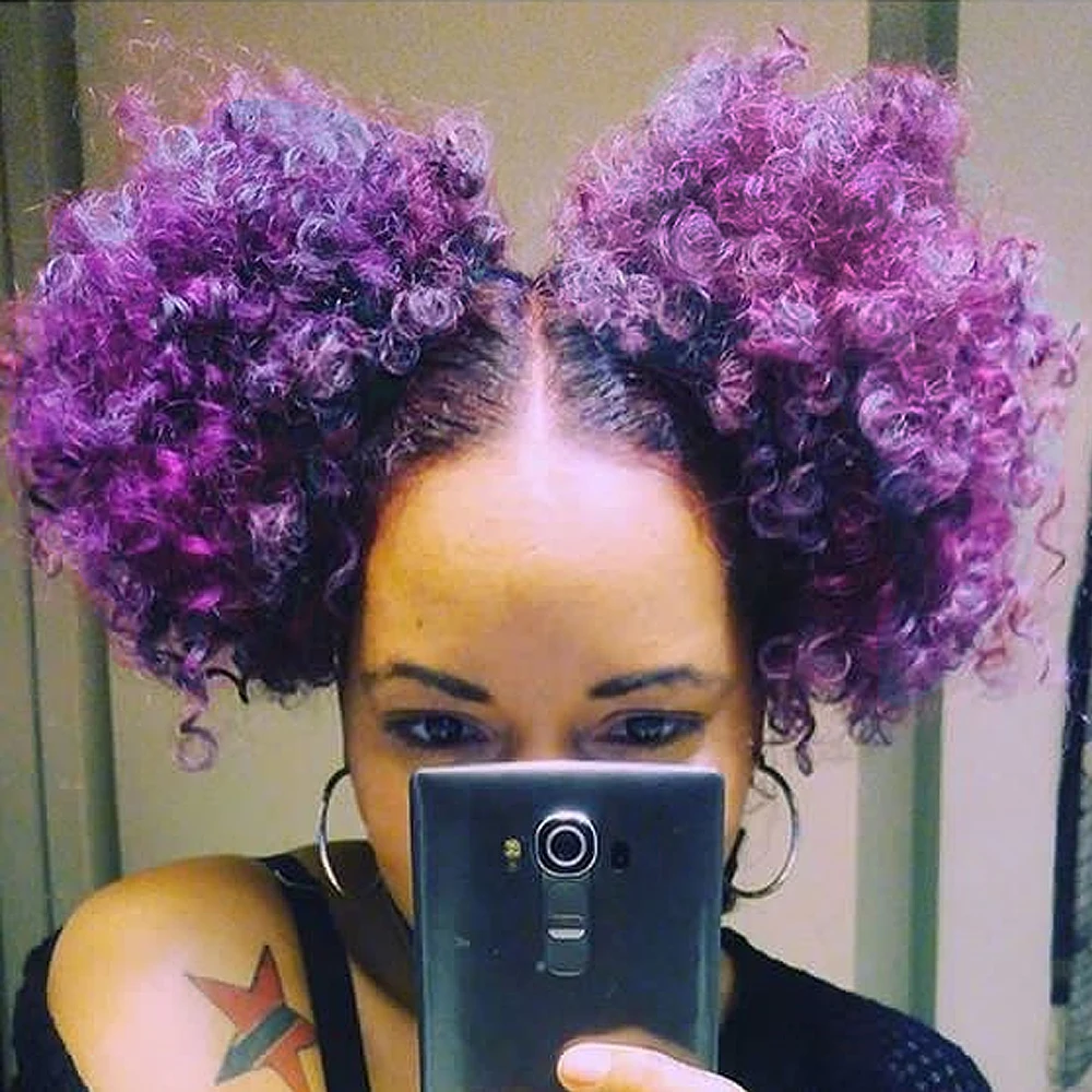 Short Afro Puff Synthetic Hair Bun Chignon Hairpiece For Black Women Drawstring Ponytail Kinky Curly Updo Clip Hair Extensions