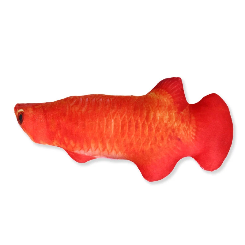 red arowana Мягкая Плюшевая креативная игрушка для кошек в форме рыбы, забавный питомец С Кошачьей Мятой, игрушка для жевания, подарок, мягкая подушка, кукла, имитация игры, игрушка для домашних животных - Цвет: red arowana