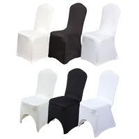 1 pcs cheap universal wedding white chair covers for restaurant banquet hotel dining party lycra polyester spandex chair cover