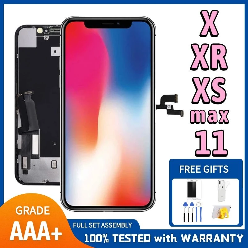 

LCD For iPhone X XR XS MAX 11 Screen OLED Display Replacement Assembly Touch True Tone No Premium Quality Dead Pixels With Tools