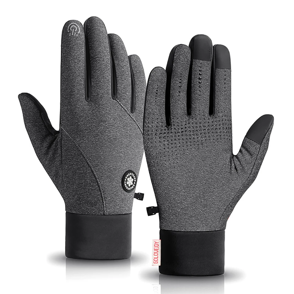 

GOBYGO Cycling Gloves Women Men Winter Warm Touch Screen Anti-slip Bike Motorcycle Waterproof Windproof Running Cycling Gloves