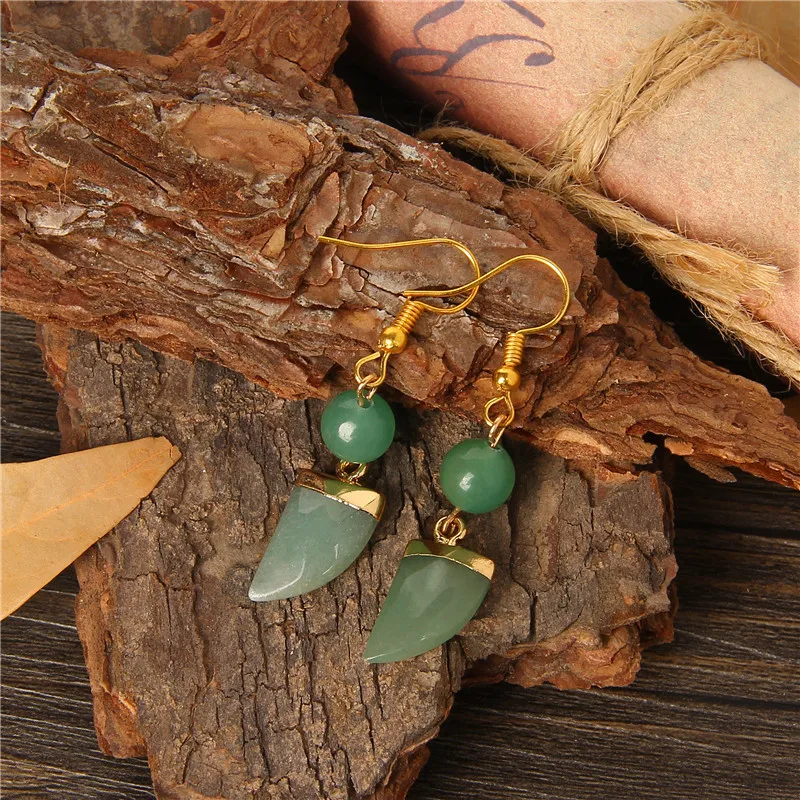 

Vintage Geometric Stone Earrings For Women Punk Gemstones Dangle Drop Earrings Fashion Trend Earrings Lady Jewelry Girls Gifts