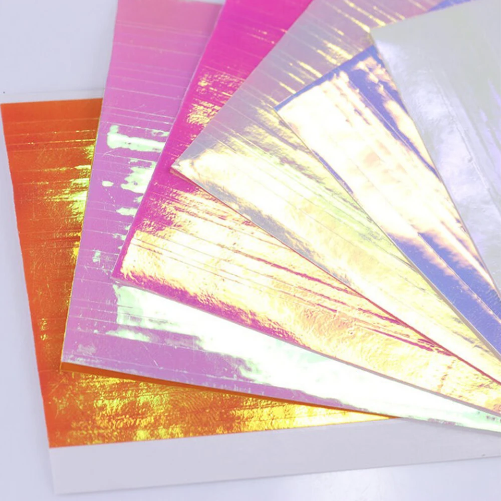 6 листов Голографическая фольга на ногти ультра тонкие лазерные линии 3D наклейки