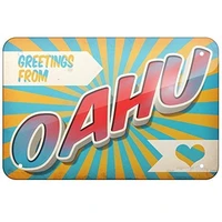 tin sign new aluminum greetings from oahu postcard 11 8 x 7 8 inch