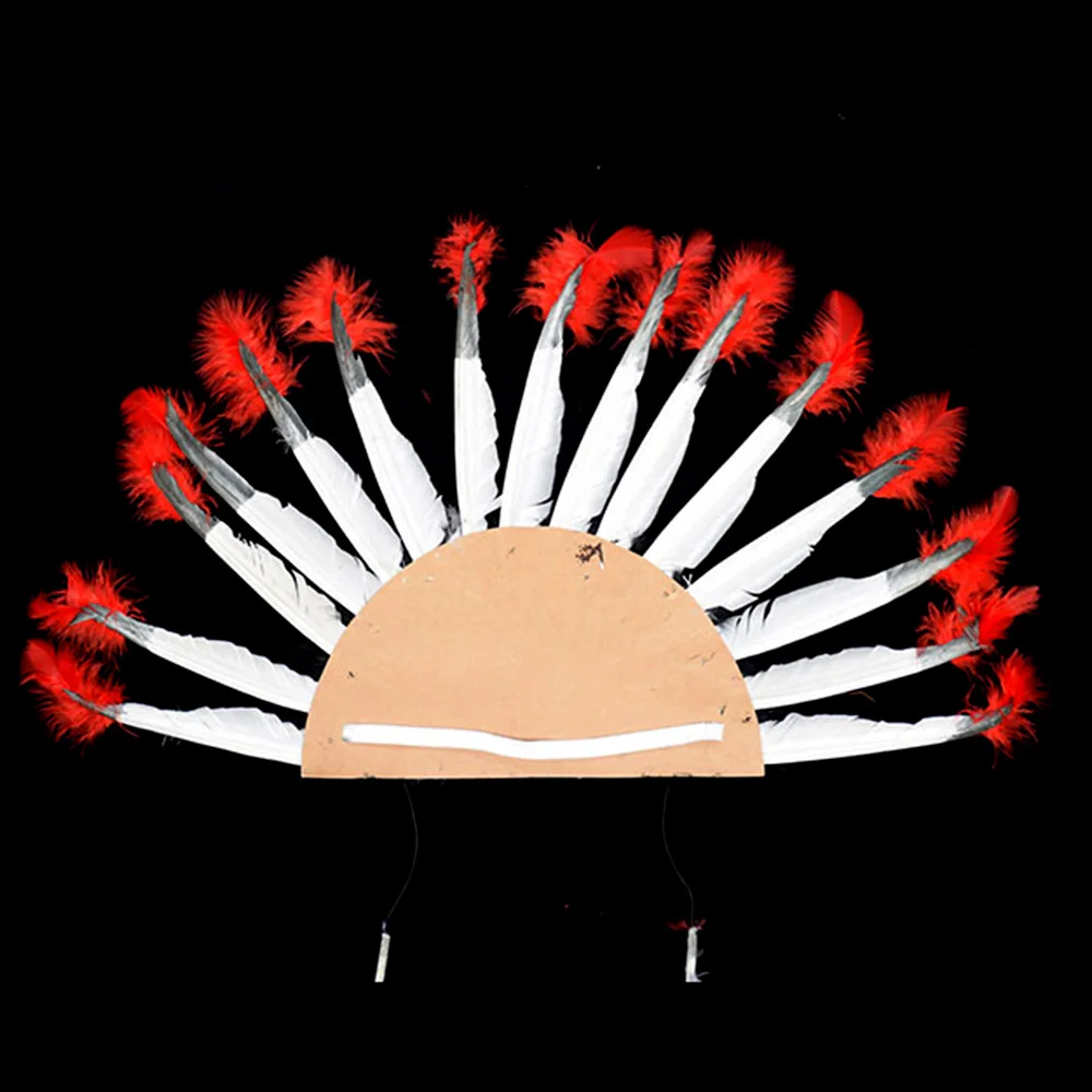 Свадебный головной убор с перьями индийский для косплея Emirates черный и белый