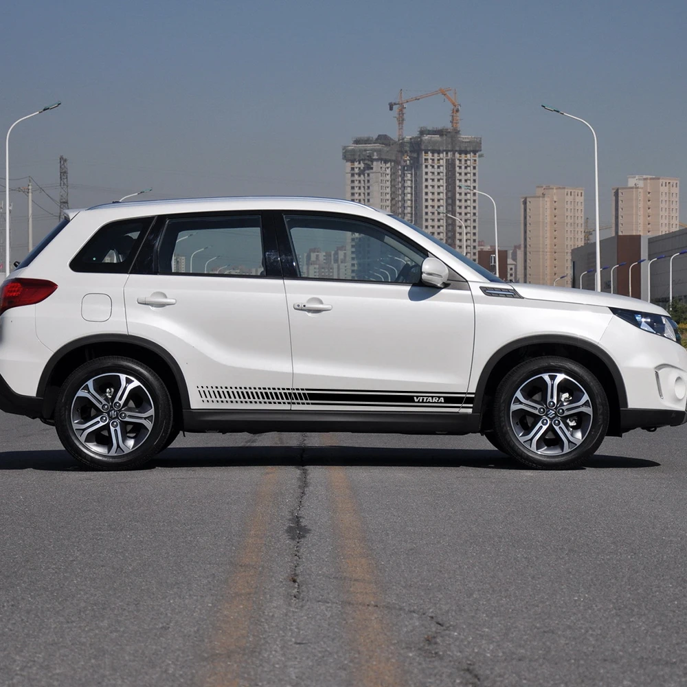 2 шт. для Suzuki Vitara автомобильные длинные боковые наклейки на юбку DIY виниловая пленка авто Спорт Стайлинг наклейки автомобильный тюнинг автомобильные аксессуары