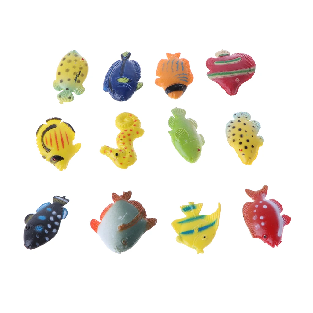 

12Pcs Simulated Sea Fish Model Figurines Nature Toys Party Favors For Kids