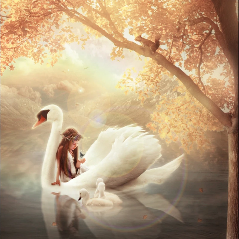 Бриллиантовая живопись Лебедь вышитые алмазами girl вышивка крестиком сделай сам