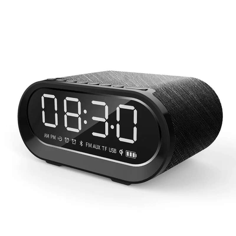 

Bluetooth 5.0 Speaker Stereo Super Bass FM Radio TF Card Soundbar Digital LED Display 10W Wireless Fast Charger Soundbox