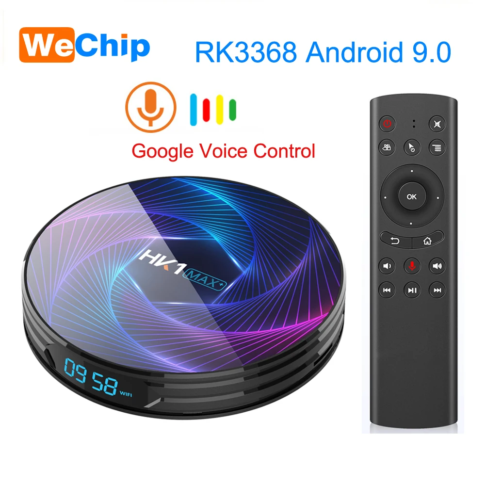 Приставка Смарт ТВ Wechip HK1MAX + 8 ядер Android 9 0 4 Гб RK3368PRO HK1 MAX Plus 1080P H.265 2 4G/Φ Wi Fi BT 1000