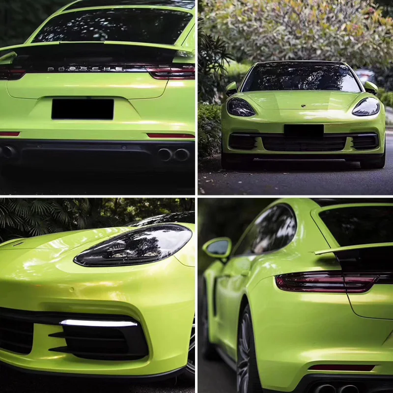 

Яркая глянцевая виниловая пленка для автомобиля, 600 см х 30 см, флуоресцентная желтая глянцевая пленка, пленка для Пинга, Аксессуары для мотоц...