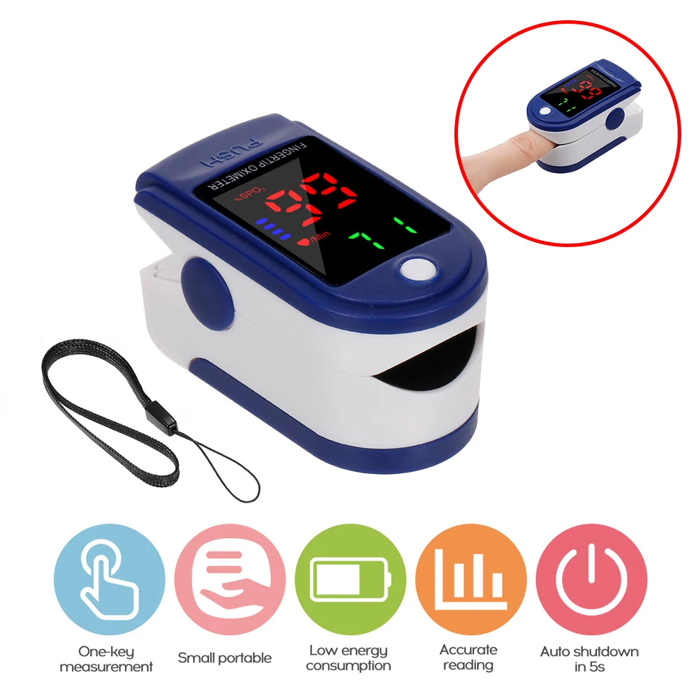 Пульсоксиметр на кончик пальца светодиодный дисплей насыщение крови кислородом