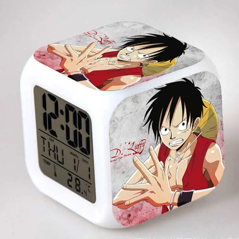 Аниме Luffy фигурки juguetes будильник светодиодный красочный сенсорсветильник свет