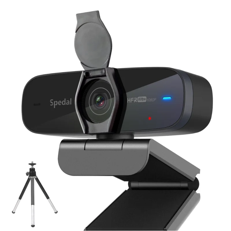 Веб камера Spedal со съемной крышкой для конфиденциальности штатив Full HD 1080P 60 кадров