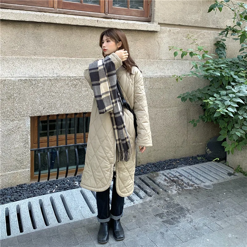 

2021 New Womens Parkas Winter Jacket Women Plus Size Outwear Long Parka Mujer Cotton Padded Overcoat Casual Oversize Coat Female