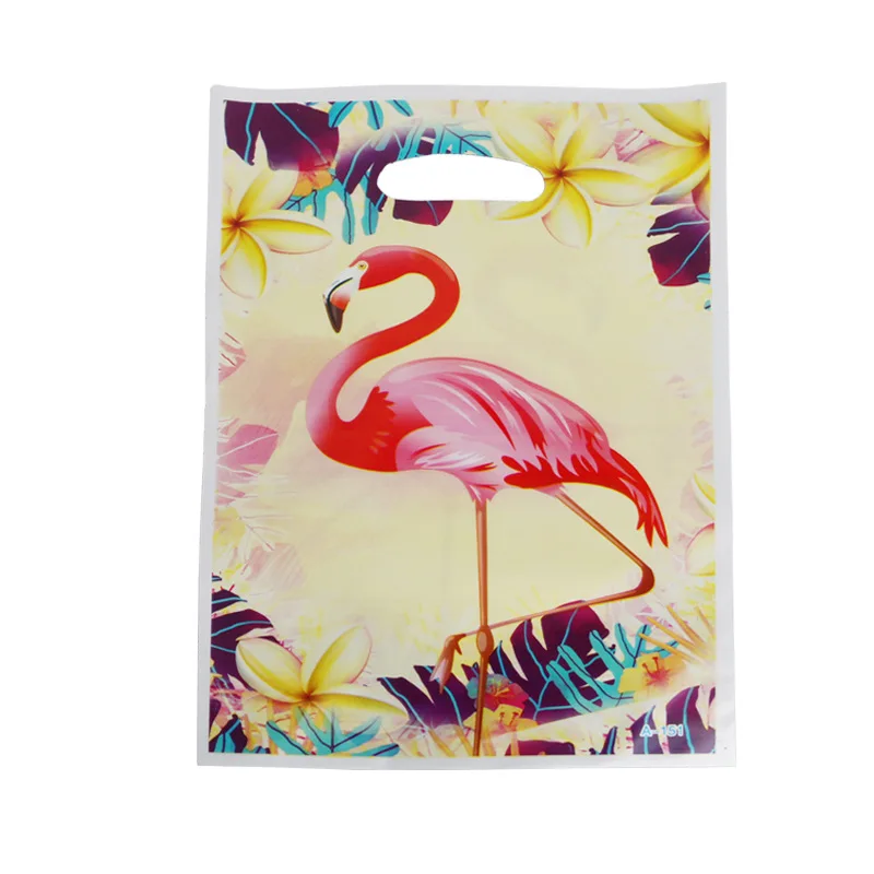 Gift Bag02(10pcs) Набор для вечеринки в честь Дня Рождения, для девочек, с рисунком фламинго, свадебные украшения, одноразовые столовые приборы, вечерние тарелки, бумажные соломинки, для детского душа - Цвет: Gift Bag02(10pcs)