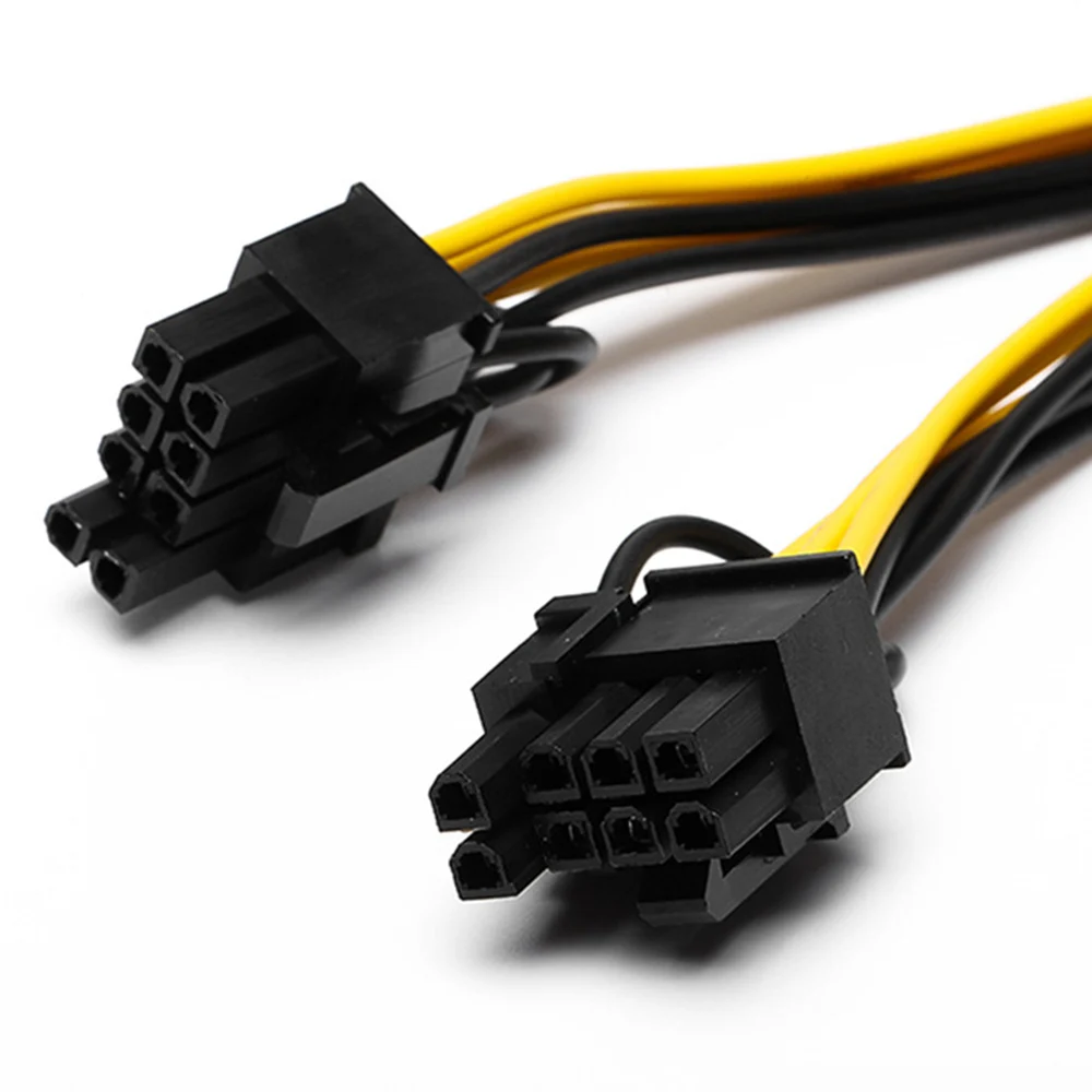 

10pcs 8 pin PCI Express to Dual PCIE 8 (6+2) pin Power Cable 20cm Motherboard Graphics Card PCI-E GPU Power Data Cable Splitter