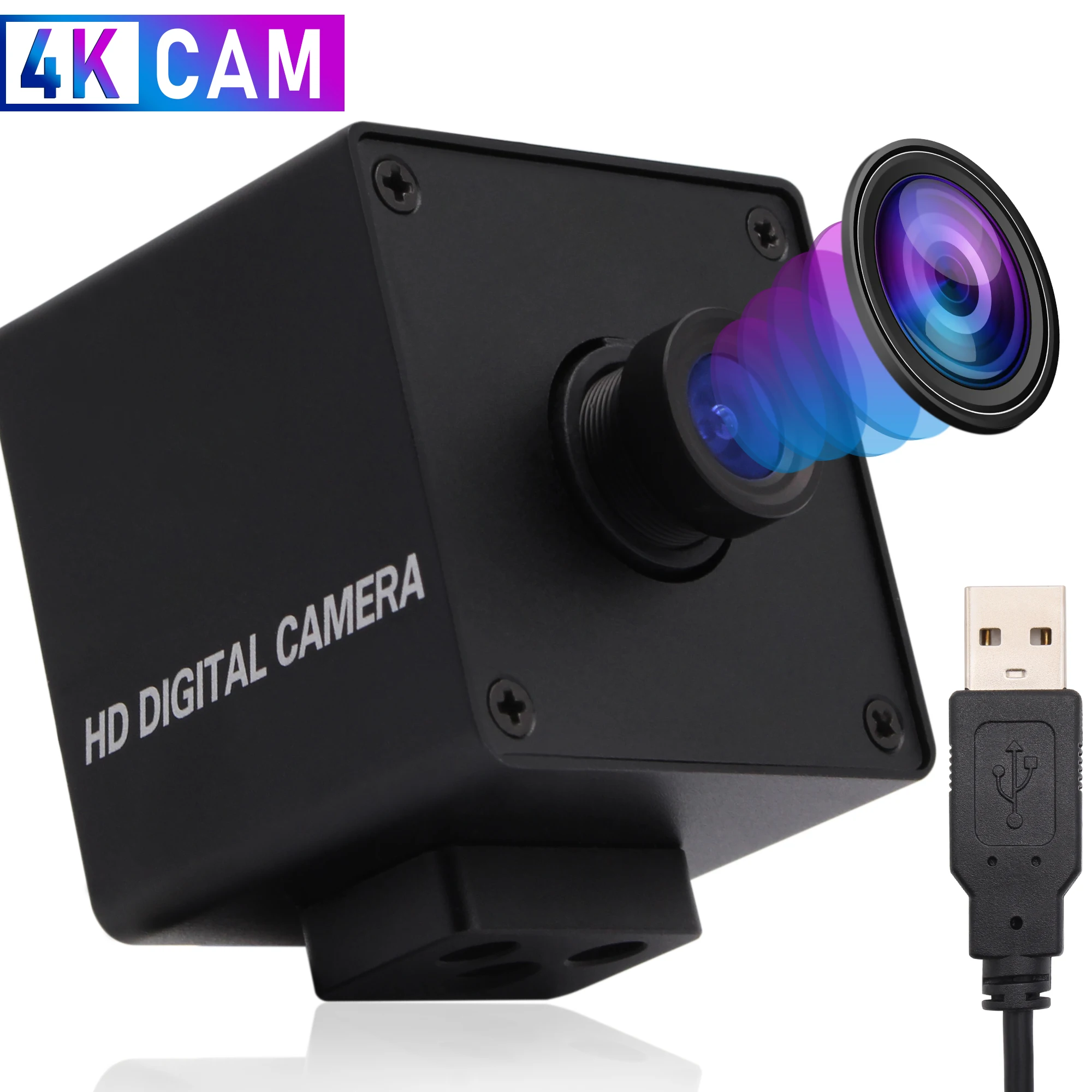 

No Distortion 4K USB Camera 3840x2160 Mjpeg 30fps High Speed Free Driver Mini USB Webcam Web Cam Live Video conference camera 4k