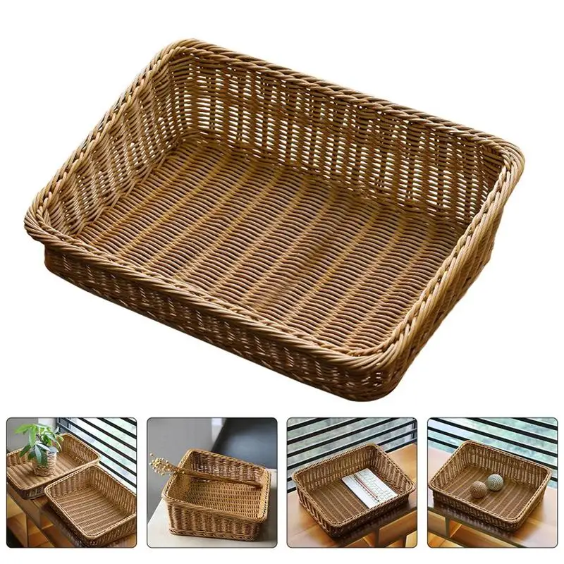 

1Pc Simple Snacks Basket Picnic Basket Kitchen Vegetable Basket Storage Basket for Kitchen Living room Home