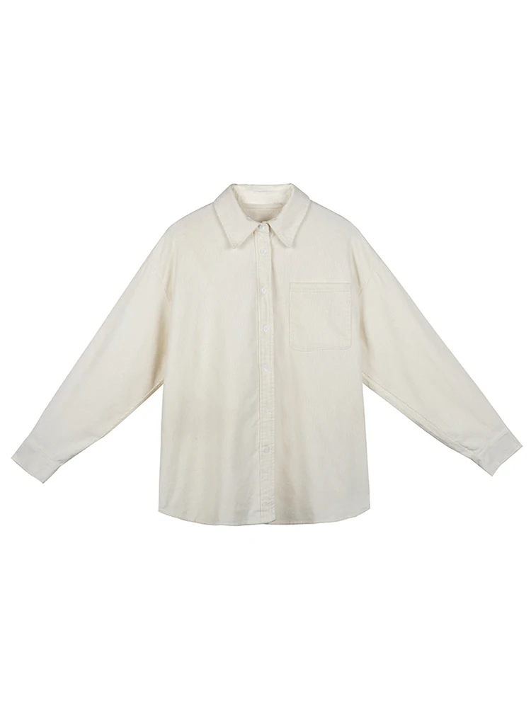 

Women Corduroy Shirts 2020 Autumn Winter Fashion Female Batwing Sleeve Casual Loose Shirt Solid Vintage Blouse Tops