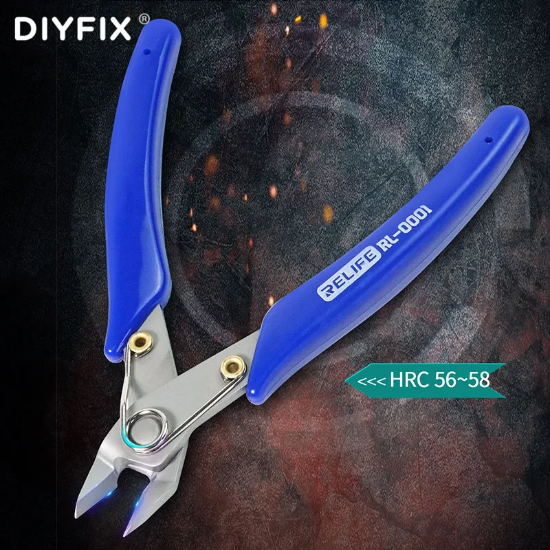 DIYFIX-Alicates de corte de alta precisión de 5 pulgadas, herramienta de reparación de teléfonos móviles, cortadores de Cable de Línea alámbrica eléctrico, pinza, RELIFE RL001