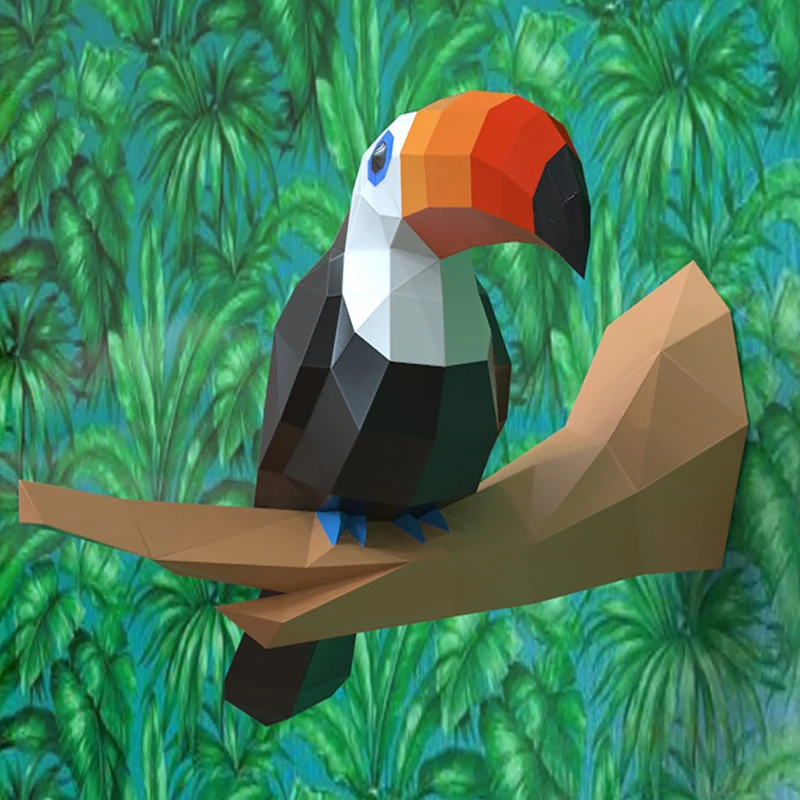 3D бумажная модель Toucan бумажные изделия домашний декор птицы животные настенные