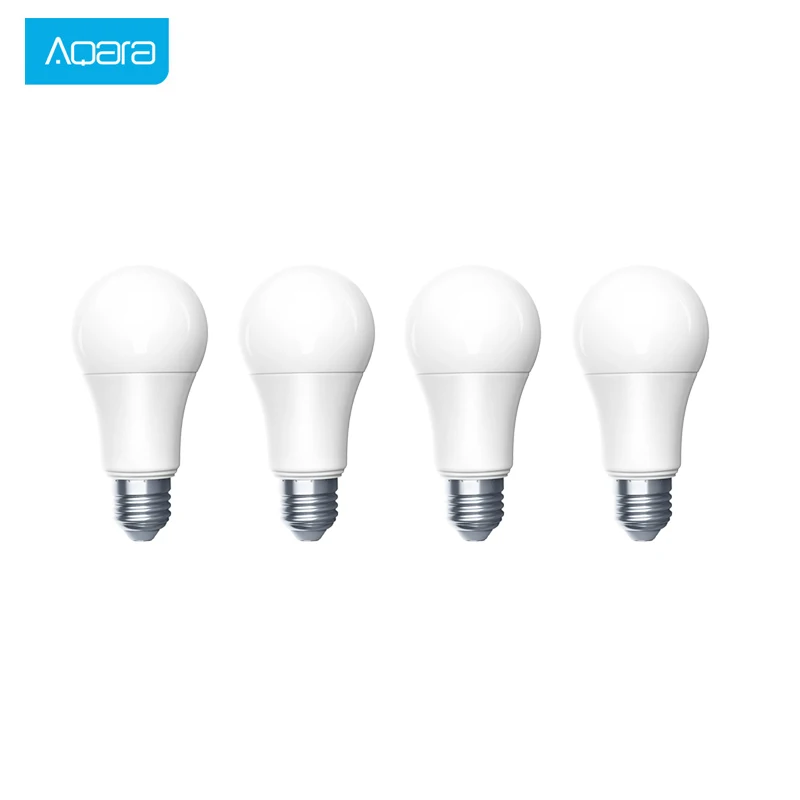 4 PCS Умный светодиодный светильник Aqara 9W E27 2700 K-6500 K 806lum, настраиваемый светодиодный светильник белого цвета для дома и приложения MI Home - Цвет: 4 PCS