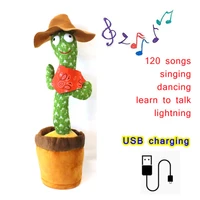singing electric plush cactus 120 english song dancing luminous cactus recording learning to speak twisting plush toy cactus pot