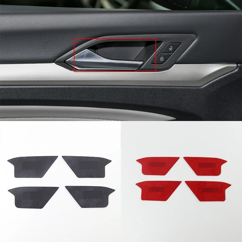 

4 шт. для Volkswagen VW Golf 8 MK8 R Rline GTI GTD 2021-2022, украшение для автомобиля, поворотная внутренняя меховая дверная ручка, наклейка на крышку чаши