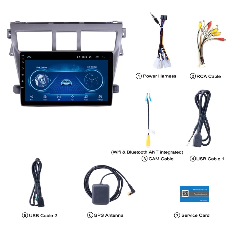 Gps Авто Радио Стерео " автомобиль радио для 2007 2008 2009 2010 2011 2012 Toyota Vios Yaris Android 8,1 мультимедийный плеер Поддержка 1080P