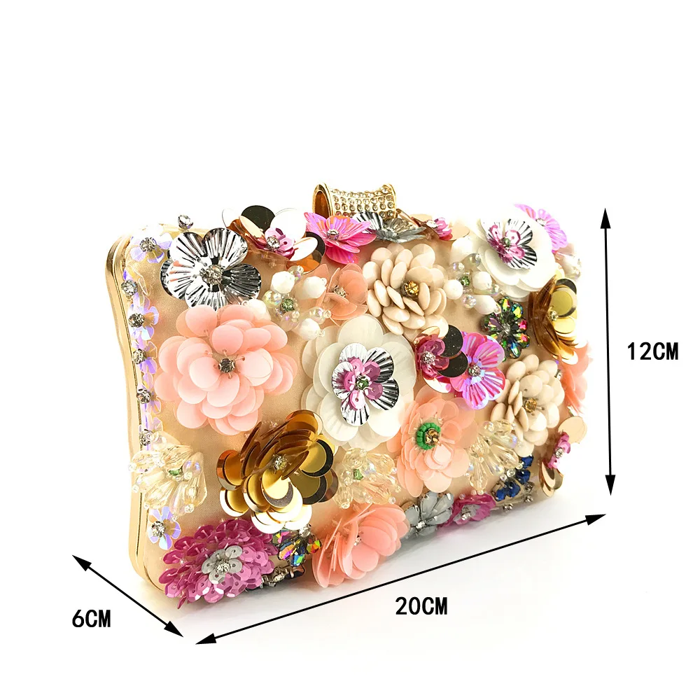 

New Dinner Phone Bag Ladies Handmade Colorful Flowers Beaded Bag for Iphone 12 Promax Samsung U20 Note 10 Crossbody Phone Bag