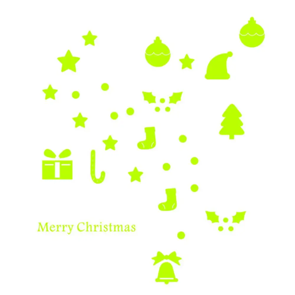 Luminous Christmas Stickers Door Window Wall Ornaments Carnival New Year | Дом и сад
