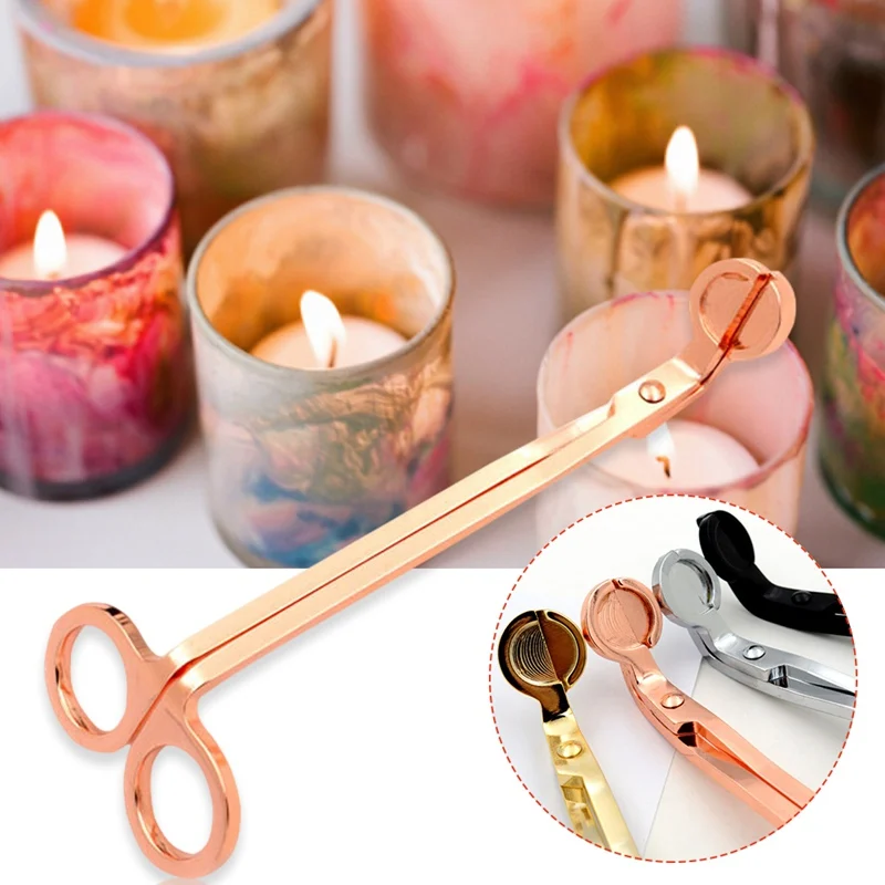 

17CM Stainless Steel Candle Wick Trimmer Oil Lamp Trim scissor tijera tesoura Cutter Snuffer Tool Hook Clipper