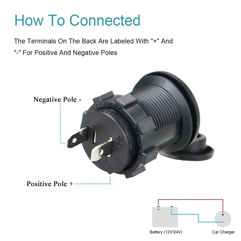 Адаптер для автомобильного прикуривателя штепсельная вилка со светодиодным