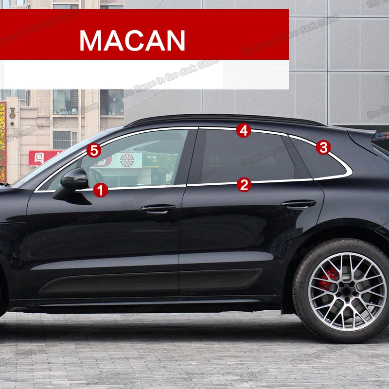 Оконная отделка Lsrtw2017 из нержавеющей стали для Porsche Macan 2014 2015 2016 2017 2018 2019 2020 2021